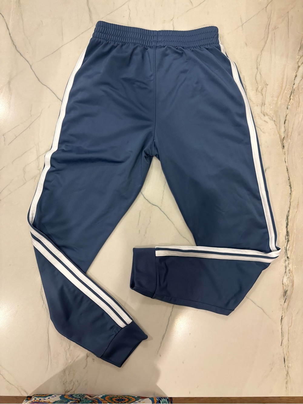 adidas Blue Joggers with White Side Stripes